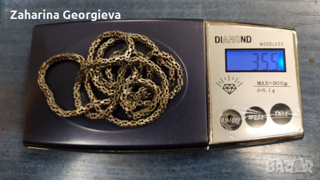 Сребърен ланец , снимка 1 - Колиета, медальони, синджири - 45819413