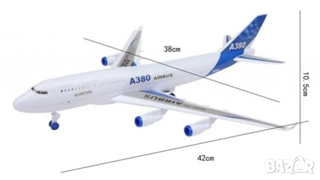 Механичен самолет A380 с музика и светлини, снимка 5 - Влакчета, самолети, хеликоптери - 49217481