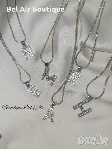 Колие с буква, бижута с буква, колиета