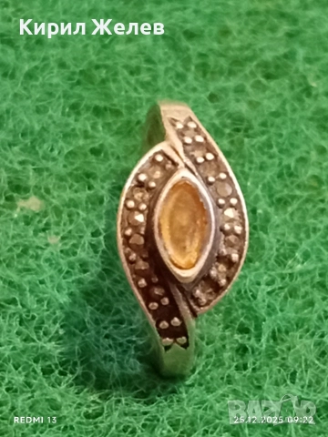 Винтидж сребърен пръстен с малки кристали стил и елегантност 40060, снимка 4 - Пръстени - 52895475