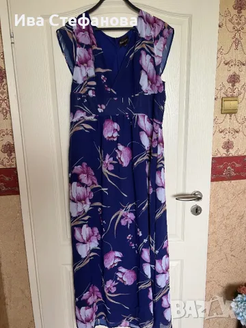 Нова дълга феерична  елегантна рокля флорален принт цветя, снимка 3 - Рокли - 50208435