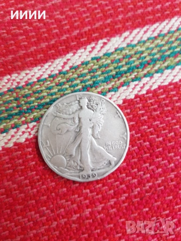 Сребърна монета халф долар 1939