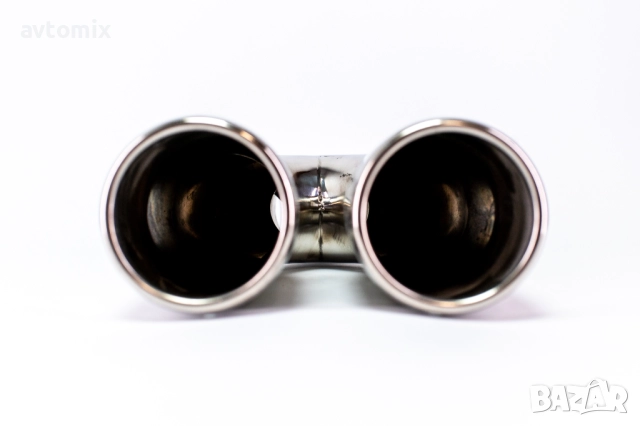 Накрайник за ауспух, двоен, неръждаема стомана, снимка 3 - Аксесоари и консумативи - 51816311