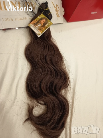 Индийска естествена коса 50см.110гр., снимка 2 - Аксесоари за коса - 52662258