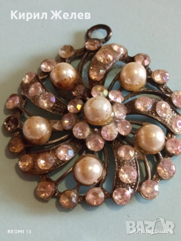 Кристална Арт висулка с перли и розов кварц 52259, снимка 5 - Колиета, медальони, синджири - 52570452