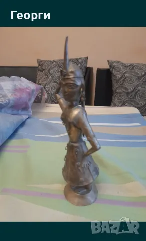 Стара статуетка танцьорка, снимка 4 - Колекции - 50107496