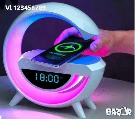 Многофункционална LED лампа с безжично зарядно, снимка 3 - Радиокасетофони, транзистори - 53843752