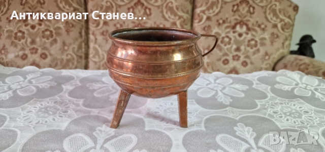 Медна малка кашпа, снимка 4 - Саксии и кашпи - 52103283