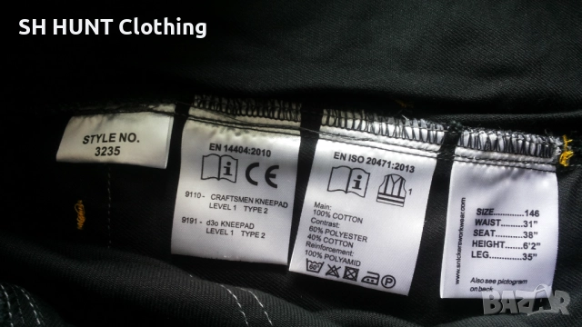 Snickers 3235 High-Vis Cotton Holster Pocket Work Trousers размер 46 / S работен панталон W4-266, снимка 17 - Панталони - 52075647