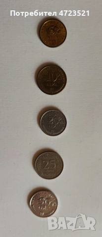 Лот от шест хърватски монети от 5 до 50 липа 