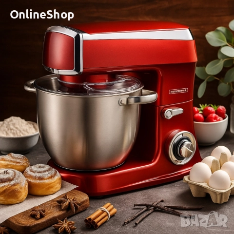 Планетарен миксер със стоманена купа Royalty line 2100W, снимка 5 - Миксери - 52262112