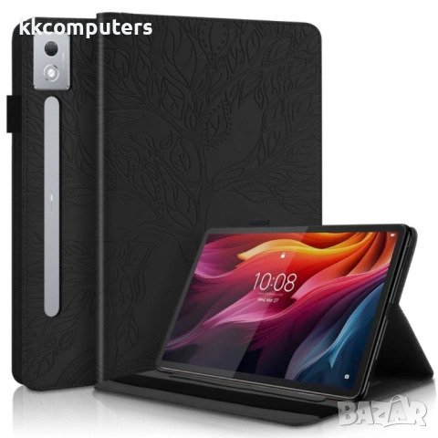 Кожен калъф Life Tree за Lenovo Tab P12 Pro 12.7 2025- "Щампа дърво", Стойка, Слот за писалка, Вкл. , снимка 4 - Калъфи, кейсове - 53030296