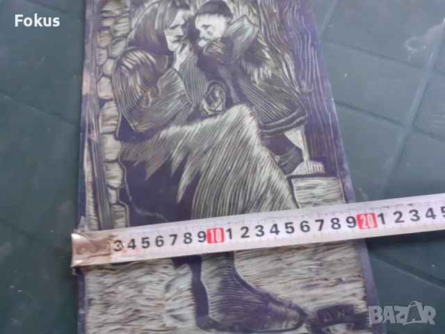 Оригинална стара гумирана матрица за линогравюра с подпис КА, снимка 7 - Антикварни и старинни предмети - 53285665