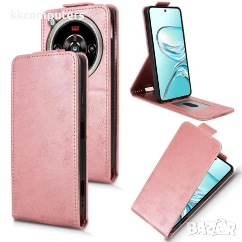 Вертикален Кожен Калъф за ZTE nubia Focus 2 Ultra 5G - PU Кожа, Магнитен Клип, Слот за Карта, Вкл. П, снимка 3 - Калъфи, кейсове - 53316562