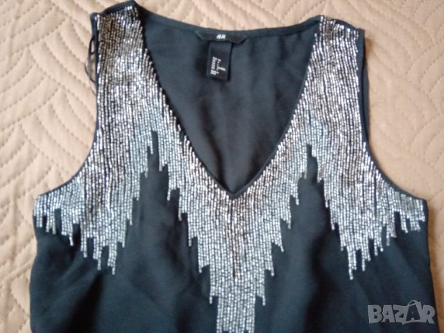 Черна копринена рокля H&M, снимка 3 - Рокли - 46123101