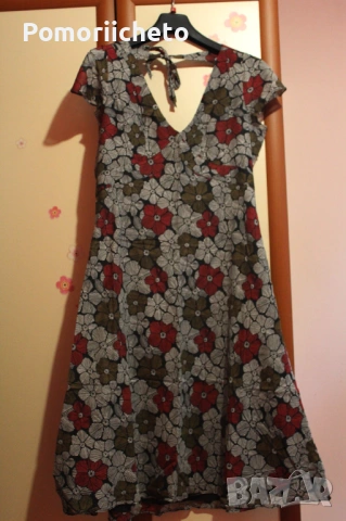 Елегантна рокля с флорални мотиви Laura Ashley от коприна и памук, снимка 6 - Рокли - 54127660