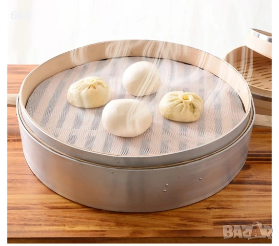 Пакет от 24 бр силиконови подложки за готвене на пара 23 см, снимка 2 - Форми - 53036944