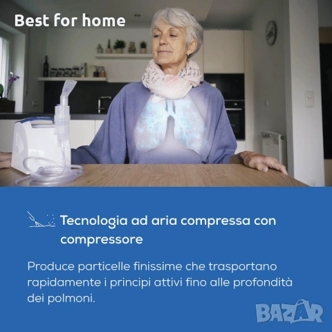 Ихалатор-аерозол със сгъстен въздух Beurer IH 26 с назален душ и пълни аксесоари, снимка 4 - Уреди за диагностика - 53724296