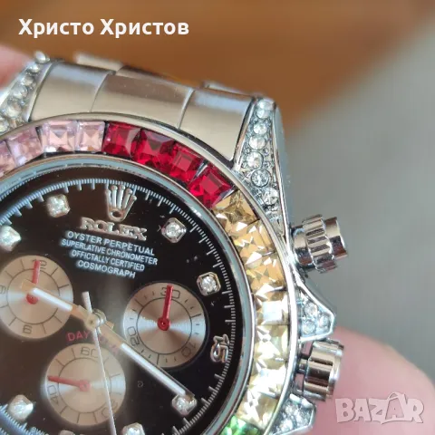 Мъжки луксозен часовник Rolex Daytona Rainbow 🌈 Steel , снимка 12 - Мъжки - 47008744