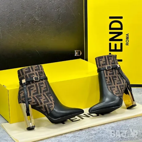 дамски комплект боти на ток, портмоне и чанта fendi , снимка 4 - Чанти - 47237118