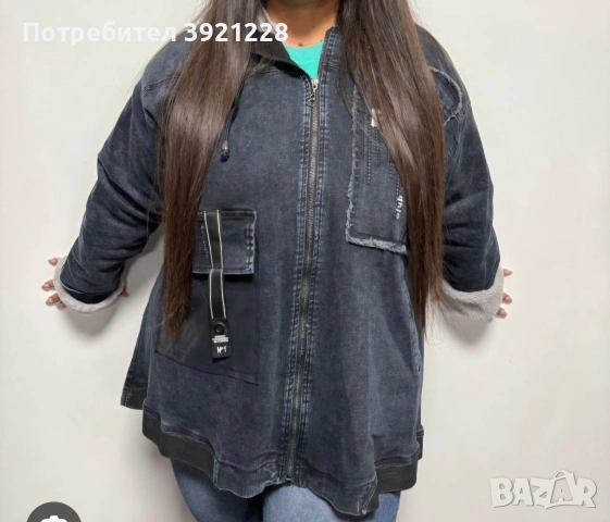 Макси размер дънково яке, снимка 2 - Якета - 53497484