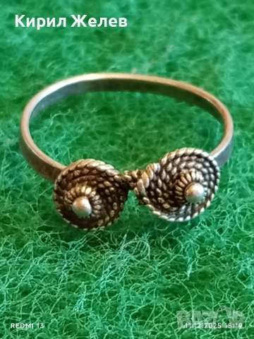 ВЪЗРОЖДЕНСКИ СТИЛ СРЕБЪРЕН ПРЪСТЕН ФИЛИГРАННА ИЗРАБОТКА ЕТНО АРТ 40994, снимка 2 - Пръстени - 52736607