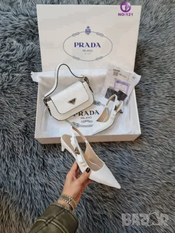 дамски обувки на ток и чанта prada milano, снимка 1 - Чанти - 46911717