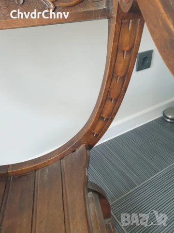 Много стар френски дървен стол-седло/орех/ръчна дърворезба/82см/19-ти век, снимка 11 - Антикварни и старинни предмети - 51301999