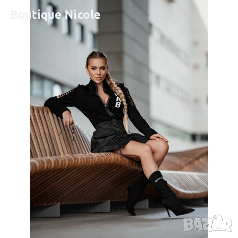 Черна рокля с връзки  , снимка 8 - Рокли - 53707729