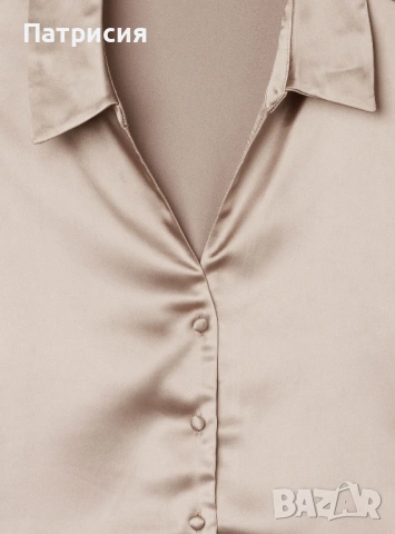 Чисто нова кроп къса сатенена риза цвят шампанско марка Terra Nova, размер M., снимка 4 - Ризи - 54032126
