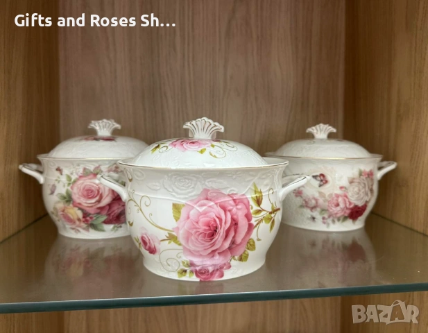 Порцеланови касероли с рози