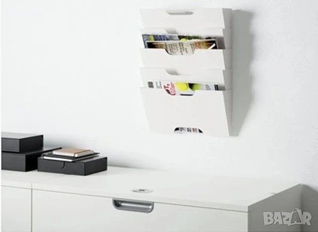 IKEA - Нова Метална Стенна Поставка за Списания, снимка 2 - Етажерки - 53800600