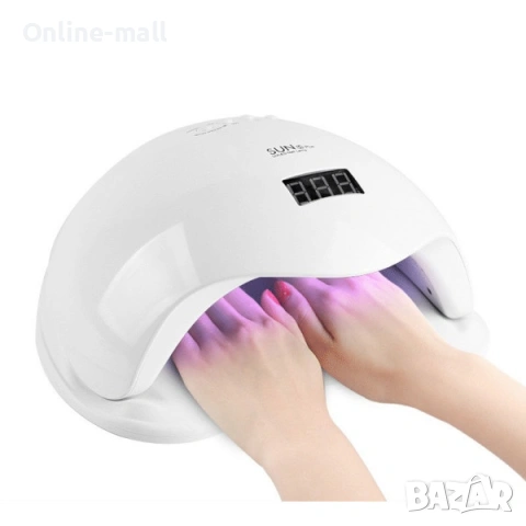 Професионална UV/LED Лампа за Маникюр BLUEQUE SUN5plus – 54W, за Две Ръце, 36 Диода и LCD Дисплей