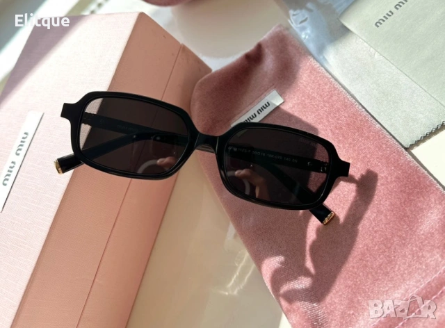 висококачествени очила с черен обикновен калъф и ув защита miu miu 