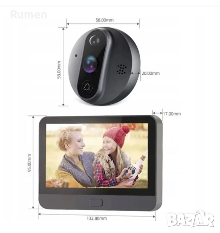Видео звънец / домофон, снимка 8 - Комплекти за видеонаблюдение - 53151352