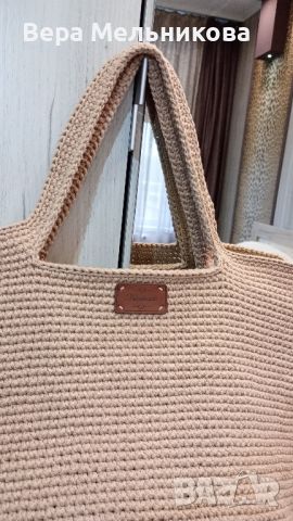 Ръчно изработена плетена чанта шопер, снимка 3 - Чанти - 45930556