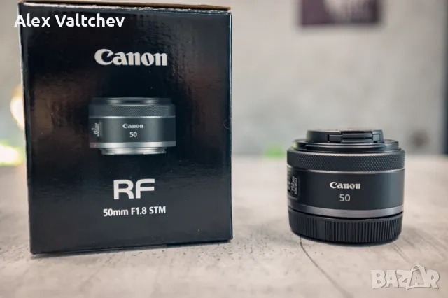 Обектив Canon RF 50mm f1.8 STM - 10/10 (като нов), снимка 1 - Обективи и филтри - 49112933