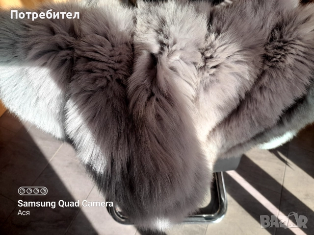 Дълъг елек с качулка естествен косъм, снимка 3 - Елеци - 52549786