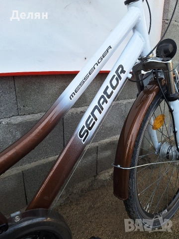 Велосипед SENATOR 26",алуминиева рамка,преден амортисьор,скорост 3×7,монтаж SHIMANO,фар,стоп, снимка 4 - Велосипеди - 53600246