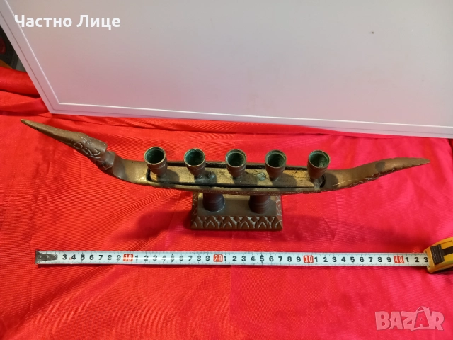 Гондола ДРАКОН Стара Бронзова Статуетка - Свещник, снимка 5 - Антикварни и старинни предмети - 52328576