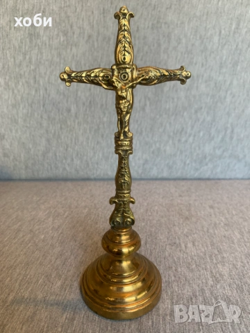 стар настолен бронзов  кръст
