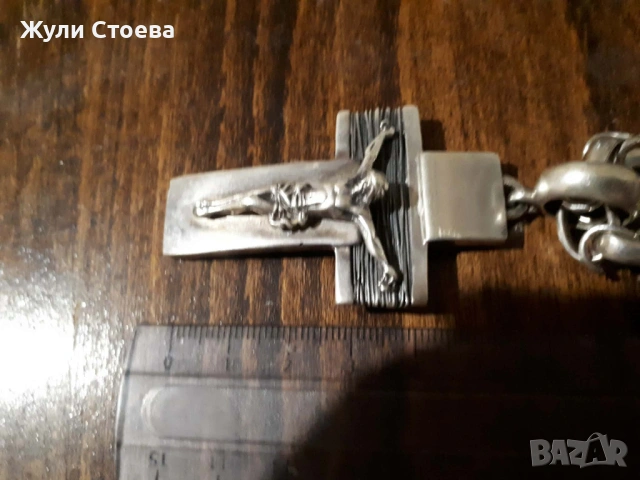 Масивен сребърен ланец, снимка 5 - Колиета, медальони, синджири - 53939620