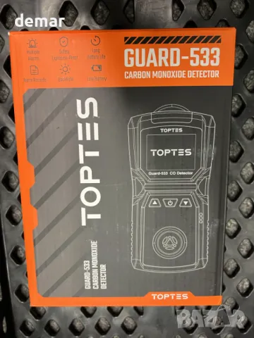 Преносим детектор за въглероден окис TopTes Guard-533, визуални, звукови и вибрационни аларми, снимка 10 - Други стоки за дома - 49334486