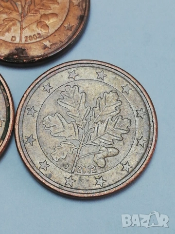 лот 5 евро-цента Германия-2002 г.с букви A;D;G;J, снимка 5 - Нумизматика и бонистика - 53936034