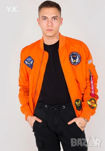 Оригинално мъжко яке Alpha Industries MA-1 TT Patch II, снимка 5 - Якета - 53590067