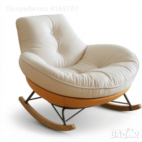 Елегантен люлеещ се стол с удобна възглавница за максимален комфорт, снимка 8 - Столове - 53977955