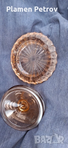 сет стъкло и порцелан,бронз, мед,