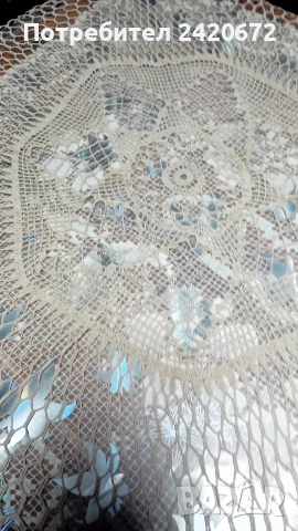 ръчно плетена кръгла покривка, снимка 3 - Декорация за дома - 53948883