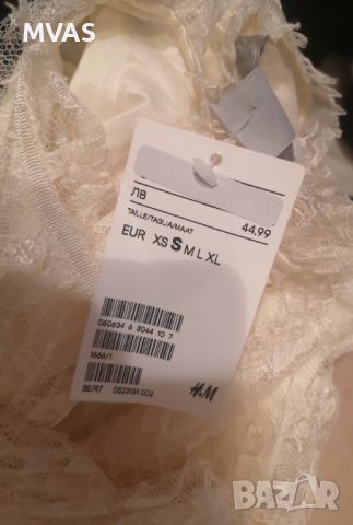 Нов H&M официален дантелен топ екрю S, снимка 6 - Корсети, бюстиета, топове - 45544277