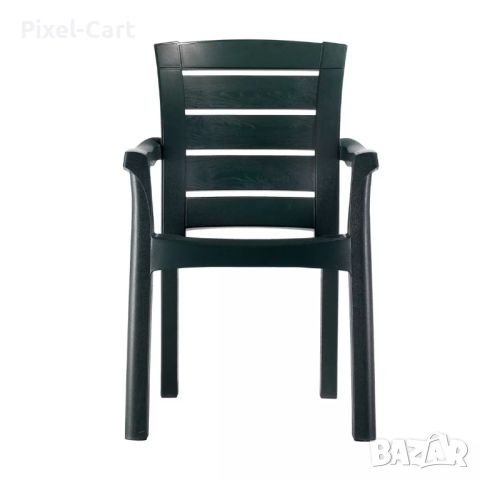 Градински стол с подлакътници - Черен, снимка 1 - Столове - 46459498